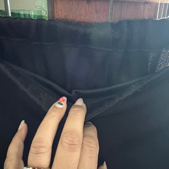 80s/90s Vintage Homemade Black Full Skirt Size XS Elastic Waist Midi Minimalist - Picture 11 of 16